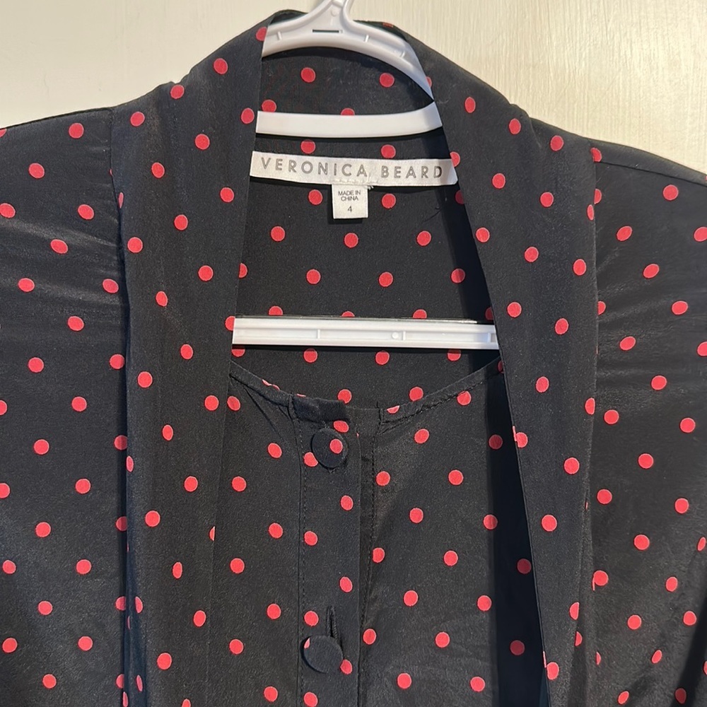 Veronica Beard Linley Tie Neck Long Sleeve Mini Dress Tunic Long Top Size 4 - Picture 11 of 17